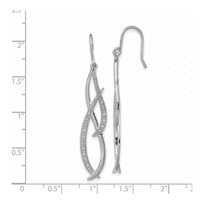 Sterling Silver 1/10 ct tw Diamond Dangle Earrings – view 5
