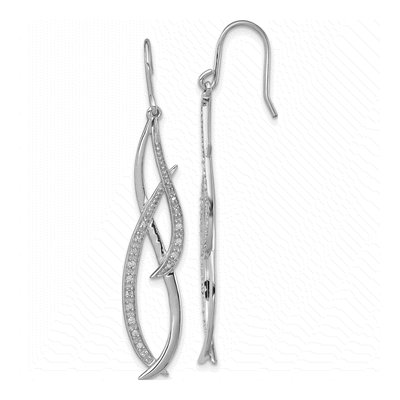 Sterling Silver 1/10 ct tw Diamond Dangle Earrings