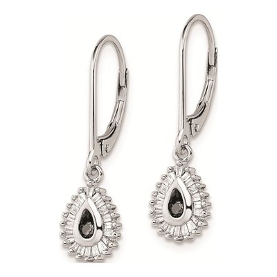 Sterling Silver 1/4 ct tw Diamond Leverback Earrings – view 3