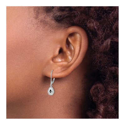 Sterling Silver 1/4 ct tw Diamond Leverback Earrings – view 4