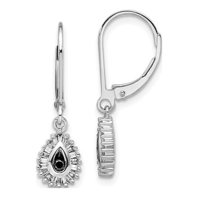 Sterling Silver 1/4 ct tw Diamond Leverback Earrings