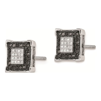 Sterling Silver 0.36 ct tw 1.1mm Round Diamond Square Stud Earrings – view 3