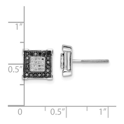 Sterling Silver 0.36 ct tw 1.1mm Round Diamond Square Stud Earrings – view 5