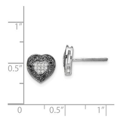 Sterling Silver 0.26 ct tw 0.9mm Round Diamond Heart Stud Earrings – view 5