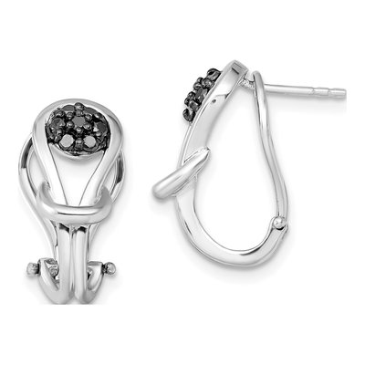 Sterling Silver 0.26 ct tw Diamond Love Knot Dangle Earrings