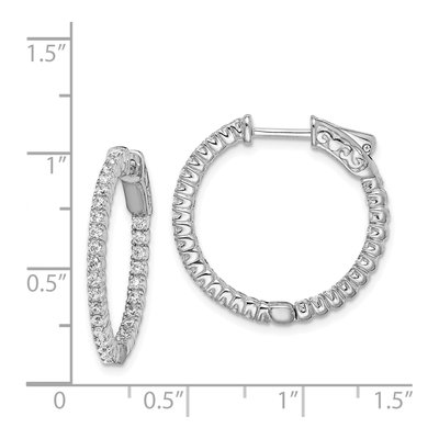 Sterling Silver 23mm CZ Inside-Out Hoop Earrings – view 5