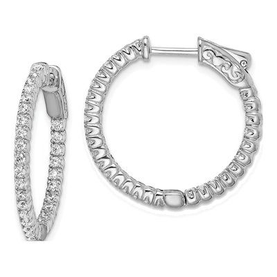 Sterling Silver 23mm CZ Inside-Out Hoop Earrings