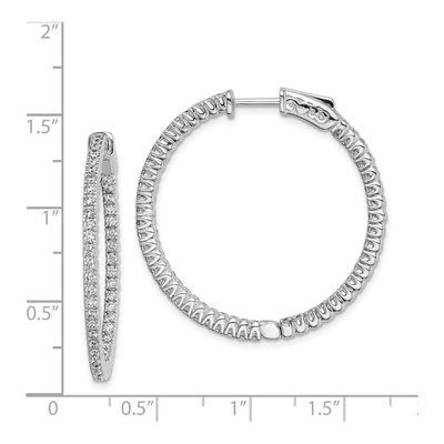 Sterling Silver 34mm CZ Inside-Out Hoop Earrings – view 5