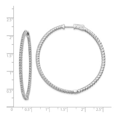 Sterling Silver 50mm CZ Inside-Out Hoop Earrings – view 5