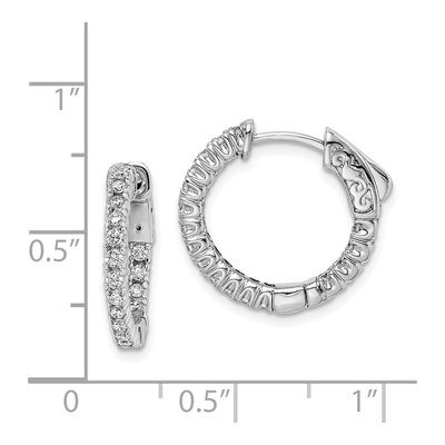 Sterling Silver 16mm CZ Inside-Out Hoop Earrings – view 5