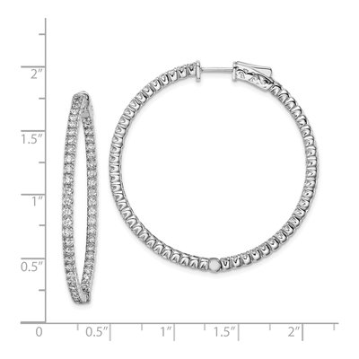 Sterling Silver 42mm CZ Inside-Out Hoop Earrings – view 5