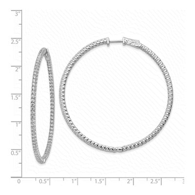 Sterling Silver 52mm CZ Inside-Out Hoop Earrings – view 5