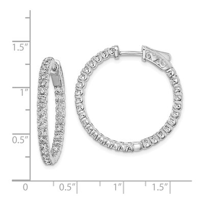 Sterling Silver 29mm CZ Inside-Out Hoop Earrings – view 5