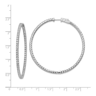 Sterling Silver 51mm CZ Inside-Out Hoop Earrings – view 5