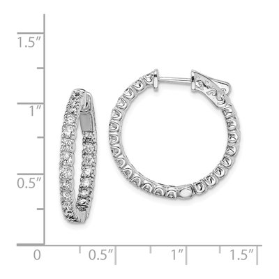 Sterling Silver 23mm CZ Inside-Out Hoop Earrings – view 5