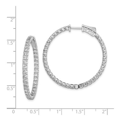 Sterling Silver 36mm CZ Inside-Out Hoop Earrings – view 5