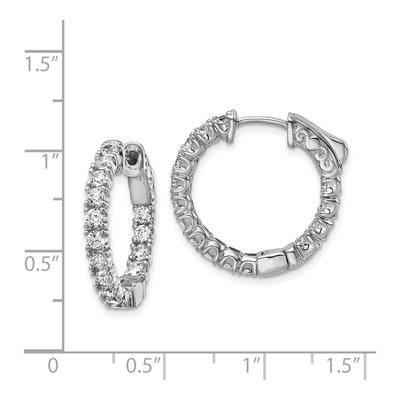 Sterling Silver 21mm CZ Inside-Out Hoop Earrings – view 5