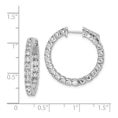 Sterling Silver 25mm CZ Inside-Out Hoop Earrings – view 5