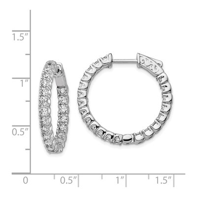 Sterling Silver 24mm CZ Inside-Out Hoop Earrings – view 5