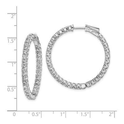 Sterling Silver 33mm CZ Inside-Out Hoop Earrings – view 5