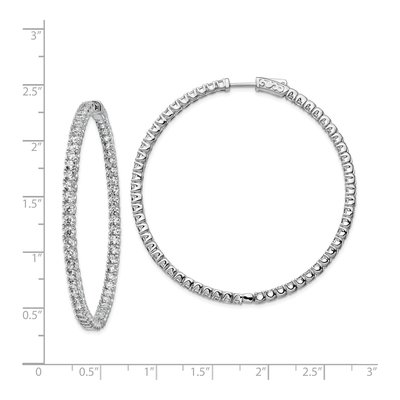 Sterling Silver 51mm CZ Inside-Out Hoop Earrings – view 5