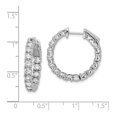 Sterling Silver 23mm CZ Inside-Out Hoop Earrings – view 5