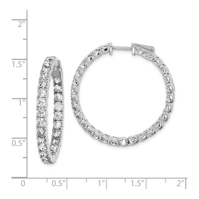 Sterling Silver 33mm CZ Inside-Out Hoop Earrings – view 5