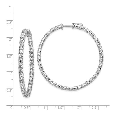 Sterling Silver 50mm CZ Inside-Out Hoop Earrings – view 5
