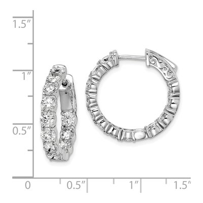 Sterling Silver 22mm CZ Inside-Out Hoop Earrings – view 5