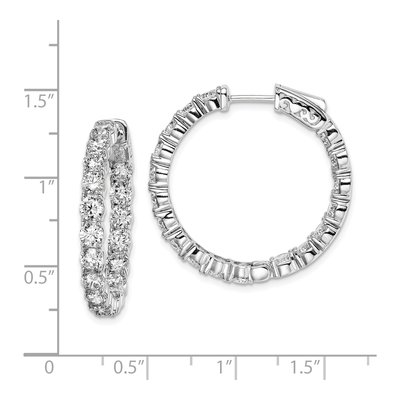 Sterling Silver 29mm CZ Inside-Out Hoop Earrings – view 5