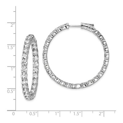 Sterling Silver 38mm CZ Inside-Out Hoop Earrings – view 5