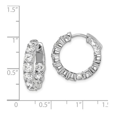 Sterling Silver 20mm CZ Inside-Out Hoop Earrings – view 5