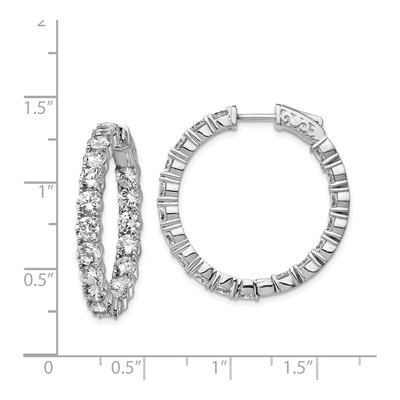 Sterling Silver 28mm CZ Inside-Out Hoop Earrings – view 5
