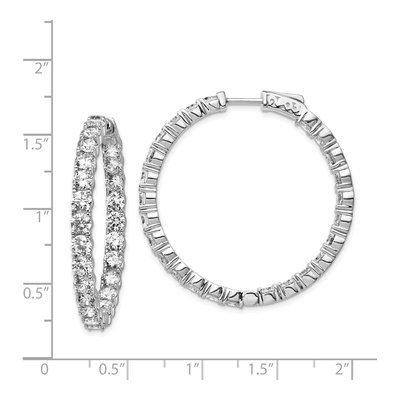 Sterling Silver 36mm CZ Inside-Out Hoop Earrings – view 5