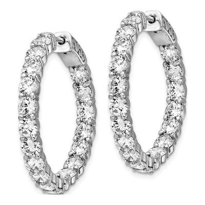Sterling Silver 28mm CZ Inside-Out Hoop Earrings – view 3