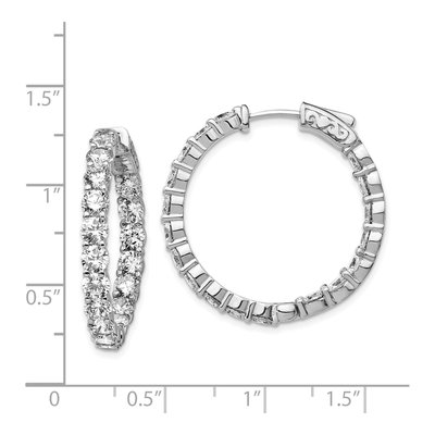 Sterling Silver 28mm CZ Inside-Out Hoop Earrings – view 5