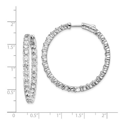 Sterling Silver 39mm CZ Inside-Out Hoop Earrings – view 5