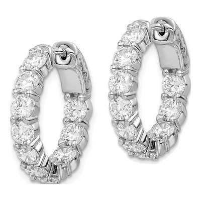 Sterling Silver 20mm CZ Inside-Out Hoop Earrings – view 3