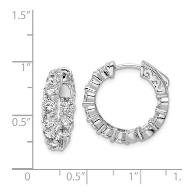 Sterling Silver 20mm CZ Inside-Out Hoop Earrings – view 5
