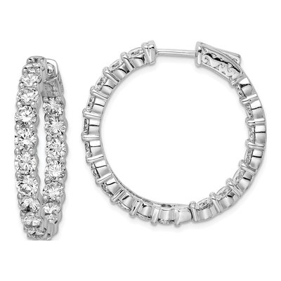 Sterling Silver 30mm CZ Inside-Out Hoop Earrings