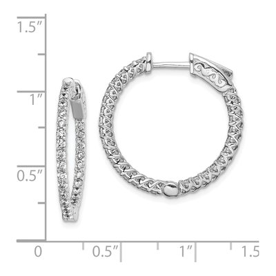 Sterling Silver 25mm CZ Inside-Out Hoop Earrings – view 5