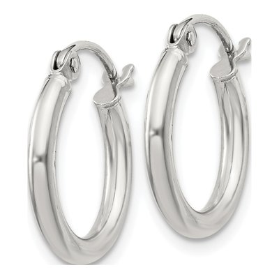Sterling Silver 17mm Round Hoop Earrings – view 3