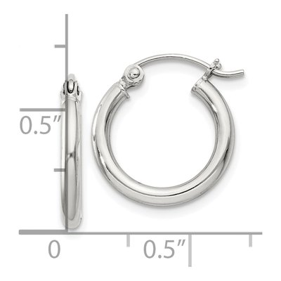 Sterling Silver 17mm Round Hoop Earrings – view 5