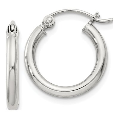 Sterling Silver 17mm Round Hoop Earrings