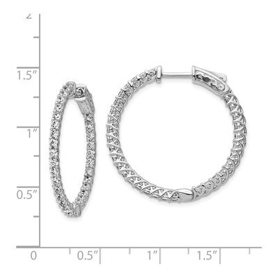 Sterling Silver 29mm CZ Inside-Out Hoop Earrings – view 5