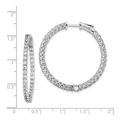 Sterling Silver 37mm CZ Inside-Out Hoop Earrings – view 5