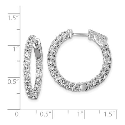 Sterling Silver 25mm CZ Inside-Out Hoop Earrings – view 5