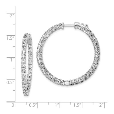 Sterling Silver 37mm CZ Inside-Out Hoop Earrings – view 5