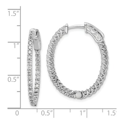 Sterling Silver 30mm CZ Inside-Out Hoop Earrings – view 5