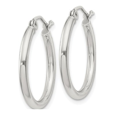 Sterling Silver 21mm Round Hoop Earrings – view 3